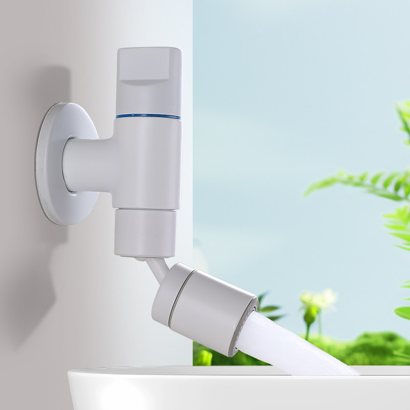 白色全铜拖把池水龙头加长防溅家用阳台洗衣池迷你入墙龙头小万向,家装主材,拖把池龙头,淘宝优惠券,粉丝福利购,淘宝优惠卷