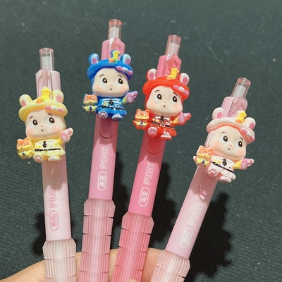 网红韩版中性笔玩偶公仔挂件黑笔