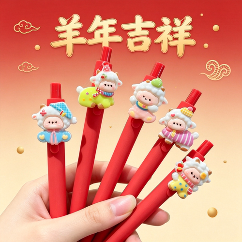 广告笔小绵羊中性笔可爱挂件笔