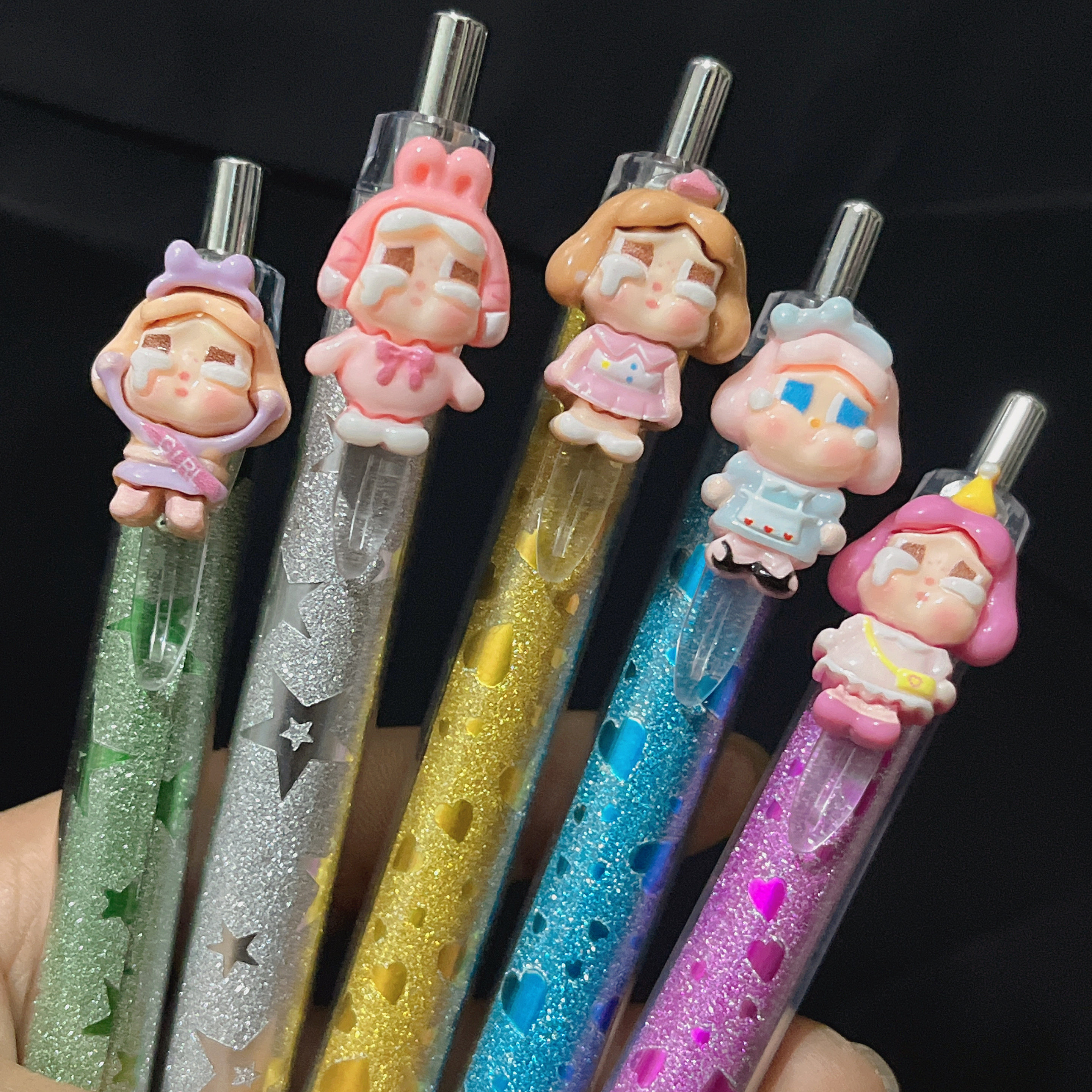 哭娃笔可爱卡通中性笔小女孩玩偶挂件笔高颜值ins风圆珠笔韩版0.5