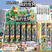 我 世界周边盲盒笔高颜值按动中性笔小学生游戏图腾造型文具黑笔
