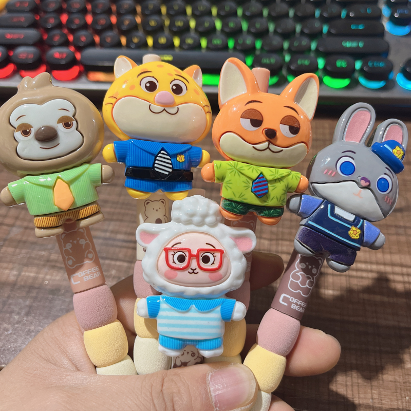 黑色刷题笔疯狂动物城玩偶挂件笔