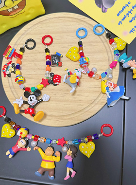 Liya手作迪士尼米奇米老鼠挂件爱丽丝梦游仙境手机链童话包包挂饰