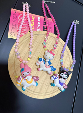 2025新款hellokitty独角兽项链美乐蒂库洛米可爱洛丽塔萝莉配饰品