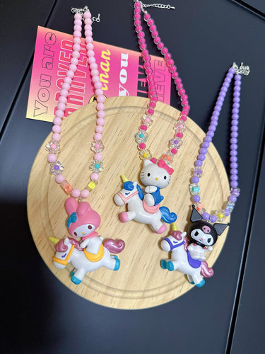 2025新款hellokitty独角兽项链美乐蒂库洛米可爱洛丽塔萝莉配饰品