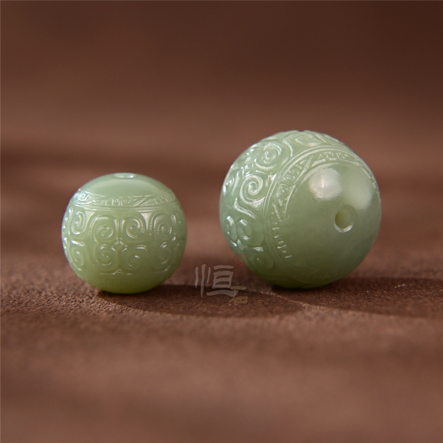 和田玉回纹珠散珠高端diy配饰新