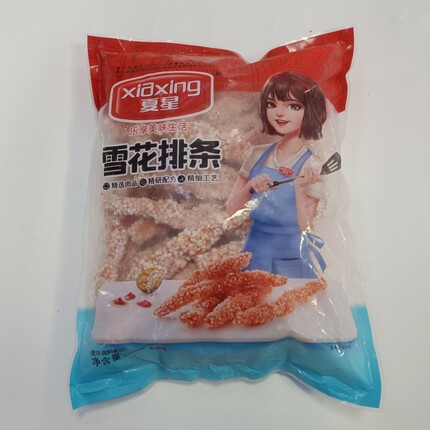 夏星雪花排条900g商用雪花鸡柳无骨鸡柳油炸小吃食材半成品摆摊批