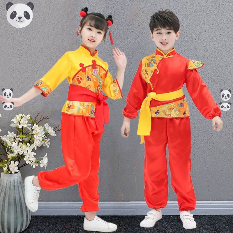 元旦新款儿童演出服装喜庆开门红表演服民族秧歌中国结舞蹈服秋款