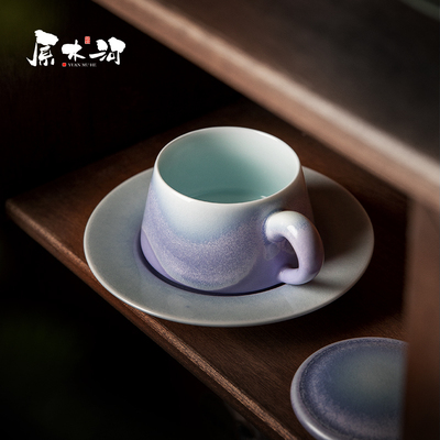 景德镇咖啡杯陶瓷杯碟套组女士个人专用水杯带盖杯子高档精致高级