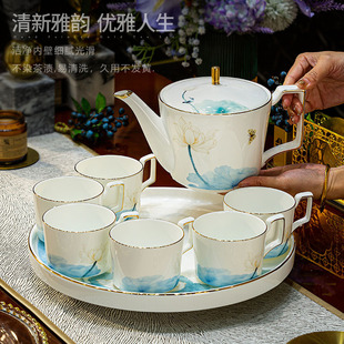 家用客厅待客水杯高级水具高档水壶 景德镇陶瓷杯乔迁新居杯子套装