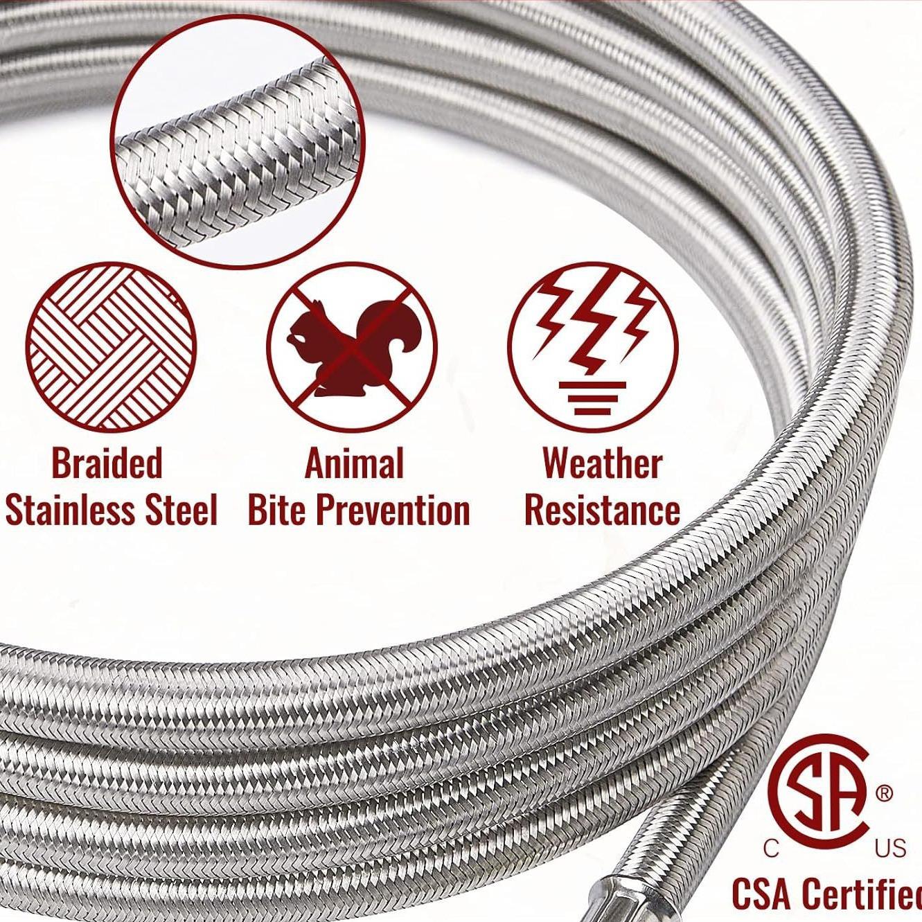 露营 房车丙烷软管 丙烷罐连接软管不锈钢 两件装