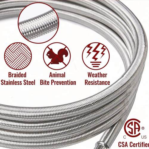 露营 房车丙烷软管 丙烷罐连接软管不锈钢 两件装