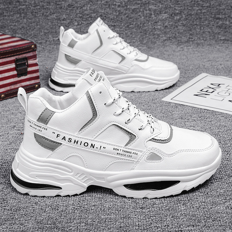 马丁靴男春季2025新款跑步运动老爹鞋高帮小白鞋男士工装雪地靴子