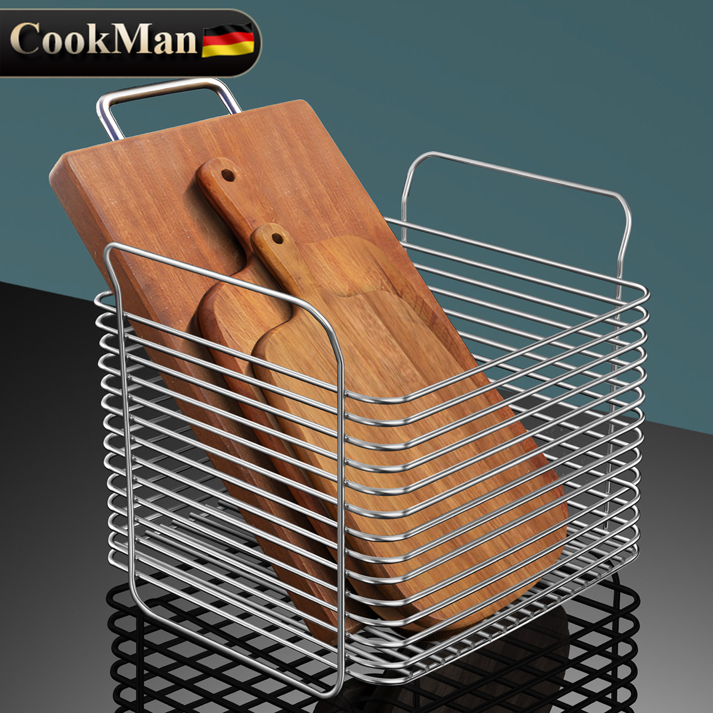 新款304不锈钢收纳筐大号砧板菜板放置架厨房多功能调料品置物架