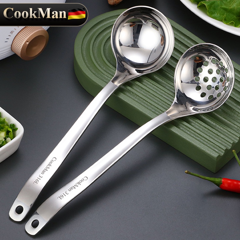 316不锈钢勺子汤勺漏勺家用套装加厚长柄喝汤盛汤粥稀饭大号汤匙