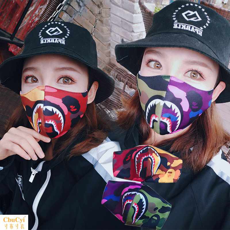 BAPE迷彩鲨鱼嘴口罩 猿人口罩 潮牌黑色酷帅创意个性时尚潮在类目 居家日用, 防护用品, 口罩中 - 来自Buy2taobao.com提供专业的淘宝代购服务