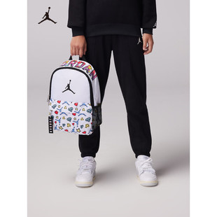 JORDAN 耐克aj迷你经典时尚满印花飞人图案双肩包拼色儿童书包