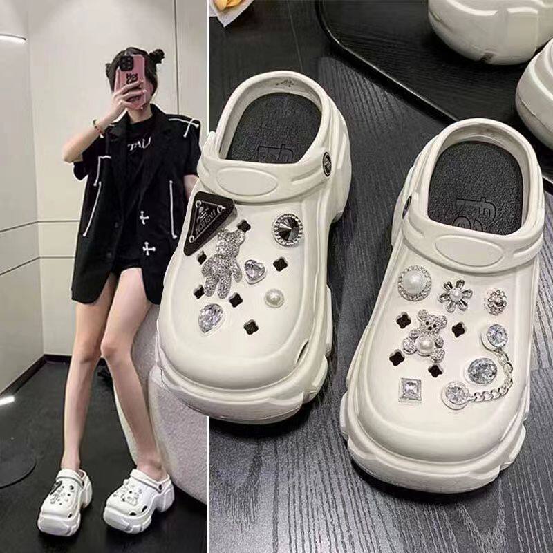 洞洞拖鞋穿包头卡通女生凉eva洞洞鞋