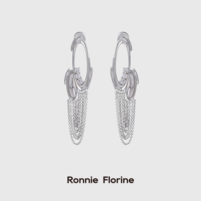 RonnieFlorine链条缠绕个性耳环