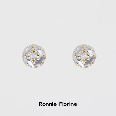 Ronnie Florine设计感银饰金色锆石耳环小巧精致小众黄金之梦耳钉