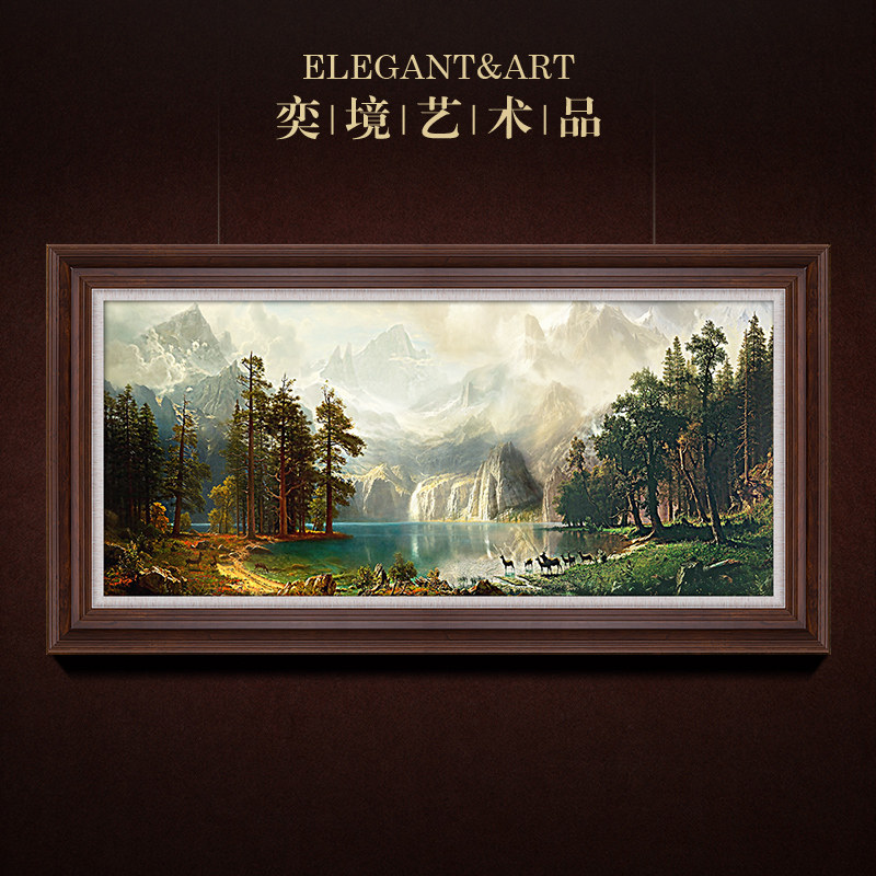 奕境 美式客厅装饰画沙发背景墙复古山水挂画欧式油画壁画 聚宝盆在类目 家居饰品, 装饰画, 油画中 - 来自Buy2taobao.com提供专业的淘宝代购服务