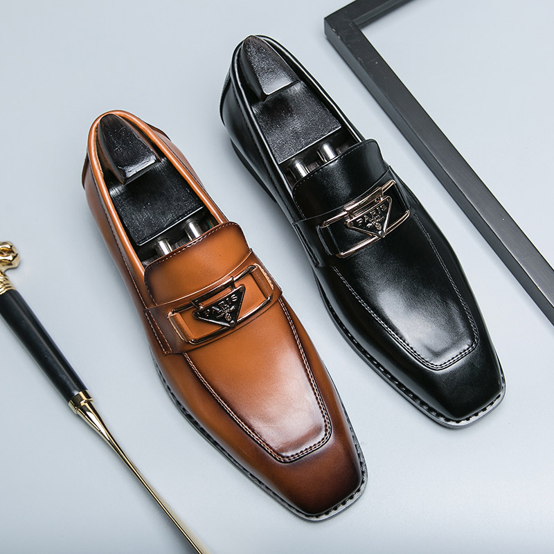 1032e一脚蹬男鞋英伦风新郎结婚配西装商务正装休闲黑色棕色皮鞋,流行男鞋,休闲皮鞋,淘宝优惠券,粉丝福利购,淘宝优惠卷