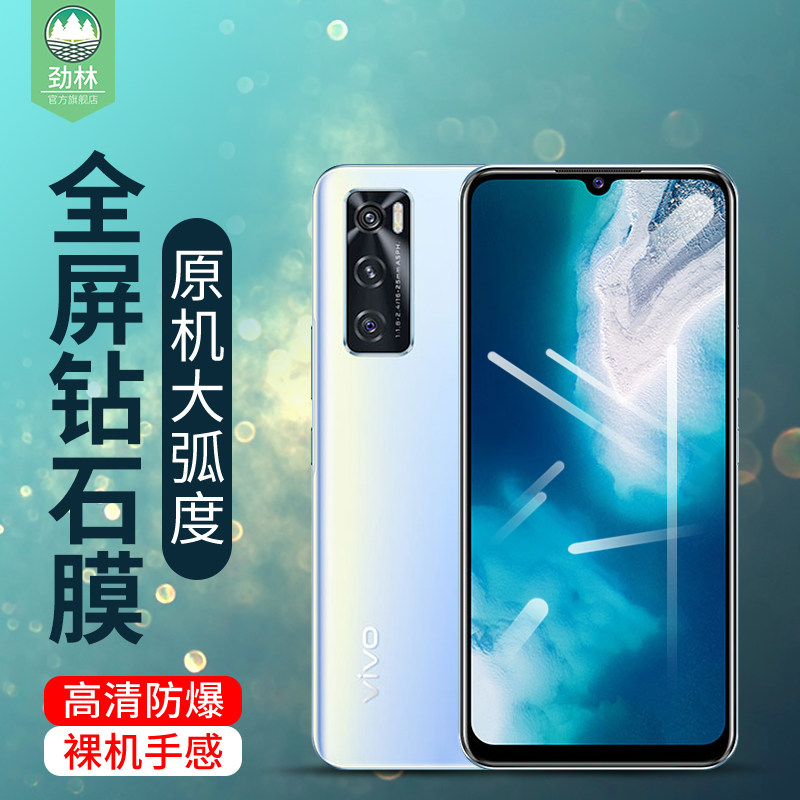 vivov20磨砂高清钢化膜气囊软边