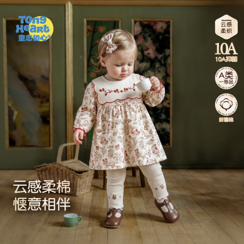 婴幼儿外出洋气碎花裙子小月龄