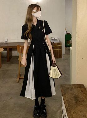 春夏季法式歇长裙新款女装茶子