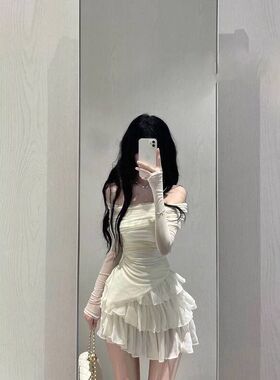 辣妹女一字半身裙肩夏装上衣两套
