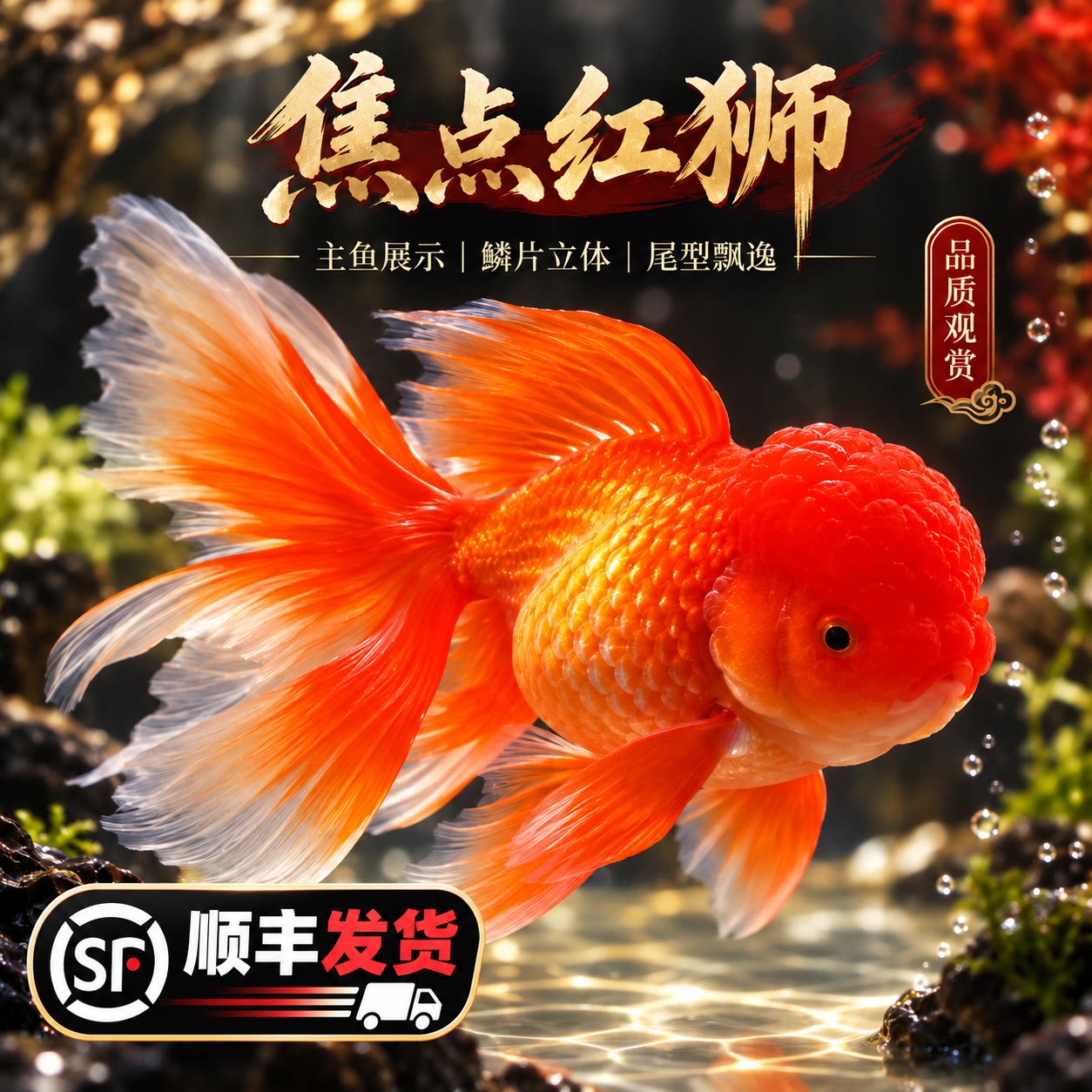冷水鱼小金鱼红狮金鱼国师鱼活鱼淡水锦鲤观赏鱼好养耐活鱼观赏鱼