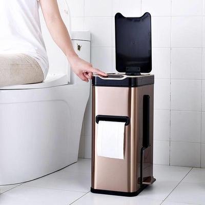 感应卫生间厕所专用不锈钢垃圾桶防水全自动带盖智能电动垃圾桶