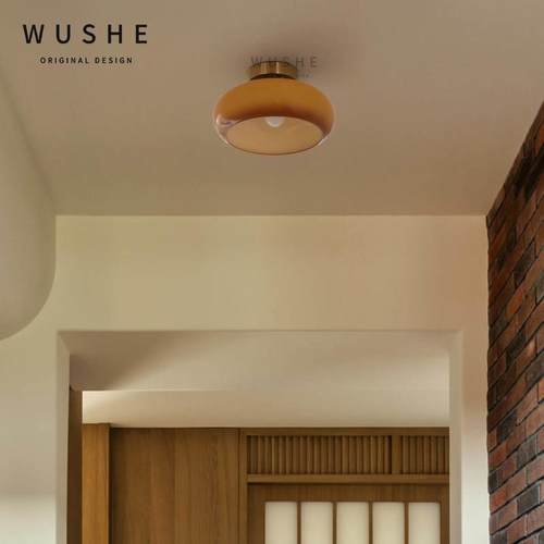 蛋挞法式复古中古入户玄关吸顶灯阳台日式走廊过道灯衣帽间灯具