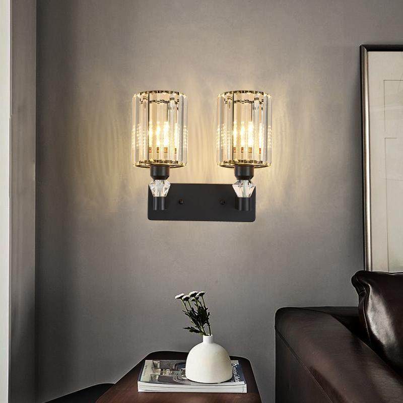 北欧现代水晶壁灯轻奢个性卧室床头灯单头客厅电视背景墙楼梯灯具