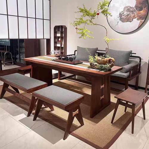 罗汉床新中式实木茶桌椅组合家用小茶台2025新款高端茶空间泡茶几