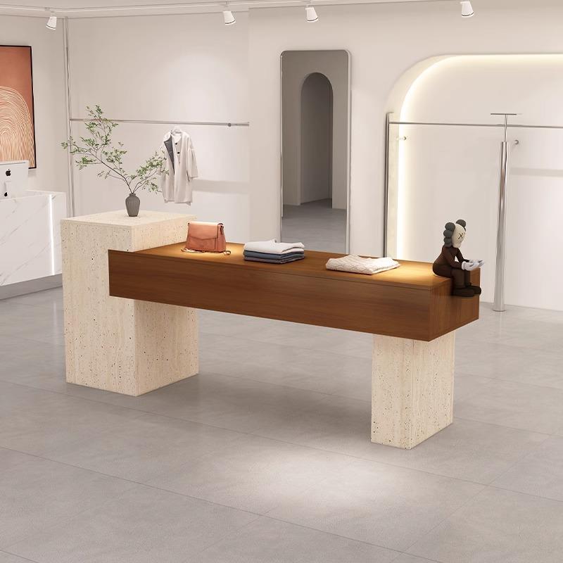 服装店中岛台展示桌储物柜商场装饰品柜女装店陈列柜中岛桌流水台