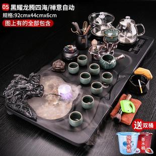 办公室家用2023新款 实木茶盘全自动一体流水雾化茶台功夫茶具套装