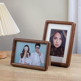 相框摆台挂墙实木玻璃圆角高级空框画框结婚照洗照片加打印678寸