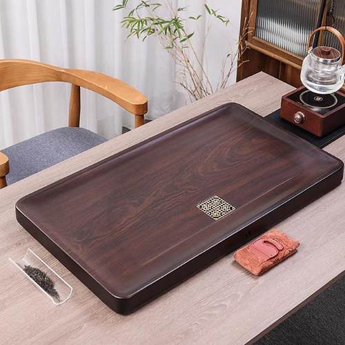 黑檀木茶盘整块天然原木家用新款排水式办公室简约茶托盘茶台茶海