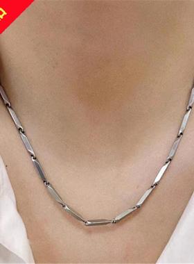 菱形项链男潮嘻哈钛钢链子男士