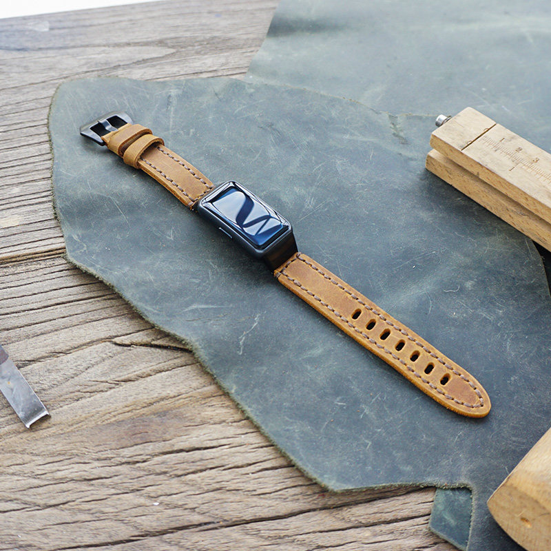 美式复古手工牛皮疯马皮适用华为手环10表带男9代工装手真皮腕带,智能设备,智能手表手环表带/腕带,淘宝优惠券,粉丝福利购,淘宝优惠卷