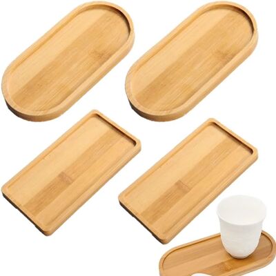 Various bamboo trays, flower pot trays, cup pads, seat pads,