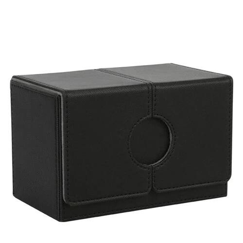Fashion PU Leather Card Deck Box Flannel Collection Window C