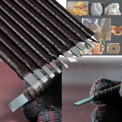 DIY Craft Professional 8/10Pcs Set Tungsten Steel Stone Carv