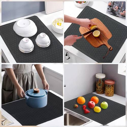 Black Silicone Electric Stove Mat 71x51cm - Heat-Resistant C