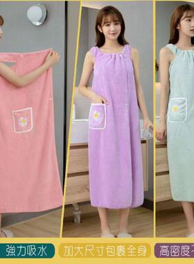 浴袍口袋浴裙Bath Towels Women Bathrobe Beach Shower Towel