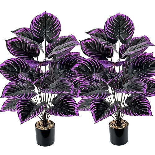 18-Headed Artificial Violet Plants Realistic Floor Bonsai Pl