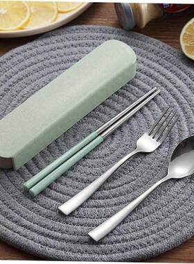 Wheat straw chopstick spoon fork tableware bento set of