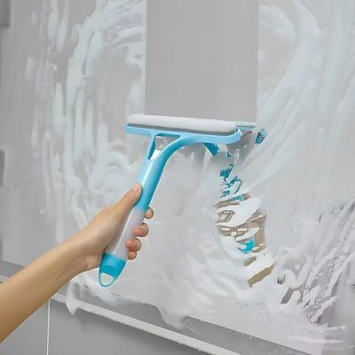 Handheld Blue Glass Wiper - No Streaks Window Squeegee for B