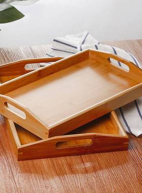 Wooden tray rectangular tea tray steak square plate